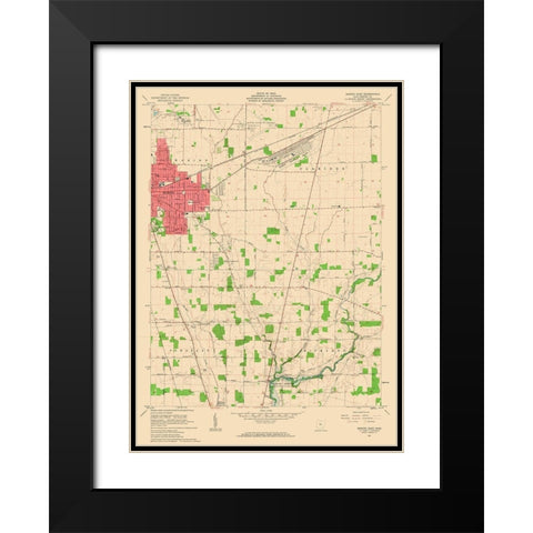 East Marion Ohio Quad - USGS 1961 Black Modern Wood Framed Art Print with Double Matting by USGS