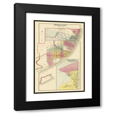 Middleport, Hartford, Brownsville Ohio, W Virginia Black Modern Wood Framed Art Print with Double Matting by Hayes