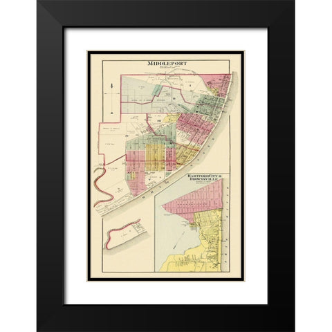 Middleport, Hartford, Brownsville Ohio, W Virginia Black Modern Wood Framed Art Print with Double Matting by Hayes