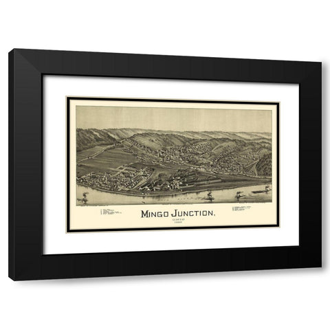 Mingo Junction Ohio - Moyer 1899 Black Modern Wood Framed Art Print with Double Matting by Moyer
