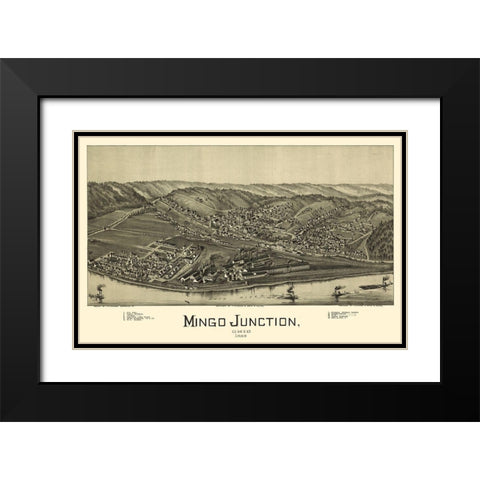 Mingo Junction Ohio - Moyer 1899 Black Modern Wood Framed Art Print with Double Matting by Moyer