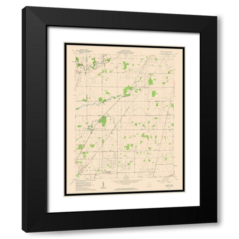 Monnett Ohio Quad - USGS 1961 Black Modern Wood Framed Art Print with Double Matting by USGS