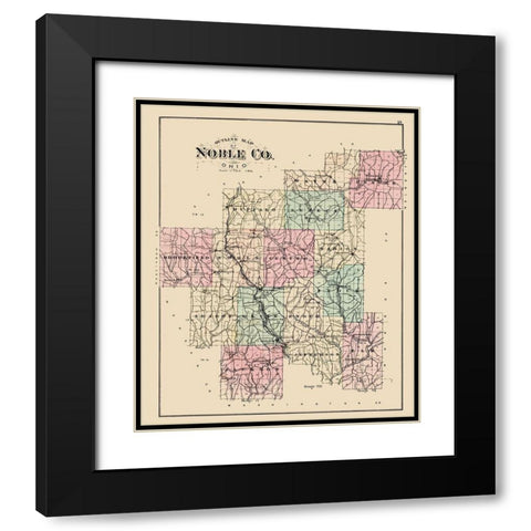Noble Ohio - Wall 1876 Black Modern Wood Framed Art Print with Double Matting by Wall