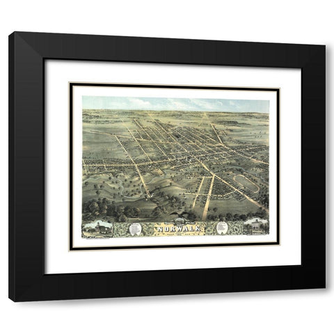 Norwalk Ohio - Stoner 1870 Black Modern Wood Framed Art Print with Double Matting by Stoner