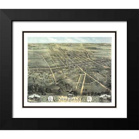 Norwalk Ohio - Stoner 1870 Black Modern Wood Framed Art Print with Double Matting by Stoner