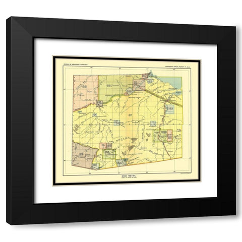Ohio - Detail - Hoen 1896 Black Modern Wood Framed Art Print with Double Matting by Hoen