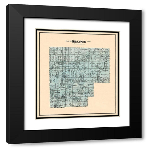 Orange Ohio Landowner - Titus 1876 Black Modern Wood Framed Art Print with Double Matting by Titus