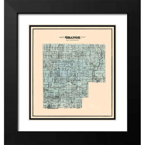 Orange Ohio Landowner - Titus 1876 Black Modern Wood Framed Art Print with Double Matting by Titus