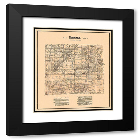 Parma Ohio Landowner - Titus 1876 Black Modern Wood Framed Art Print with Double Matting by Titus