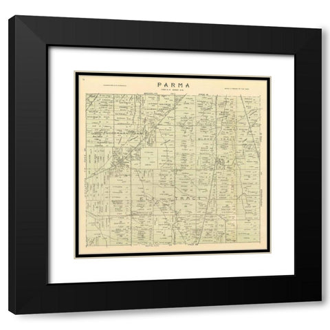 Parma Ohio Landowner - Stranahan 1903 Black Modern Wood Framed Art Print with Double Matting by Stranahan