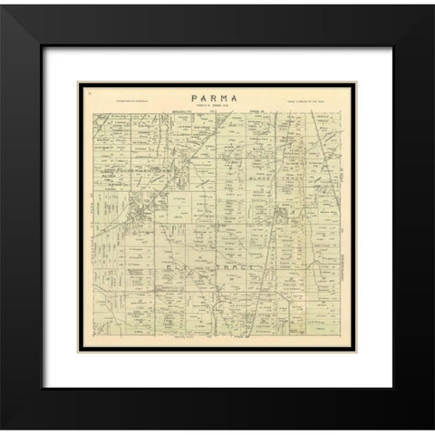 Parma Ohio Landowner - Stranahan 1903 Black Modern Wood Framed Art Print with Double Matting by Stranahan