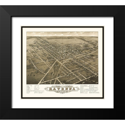 Ravenna Ohio - Ruger 1882 Black Modern Wood Framed Art Print with Double Matting by Ruger
