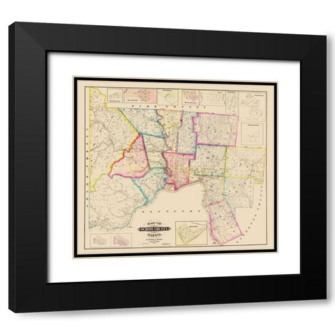 Scioto Ohio - Barton 1875 Black Modern Wood Framed Art Print with Double Matting by Barton