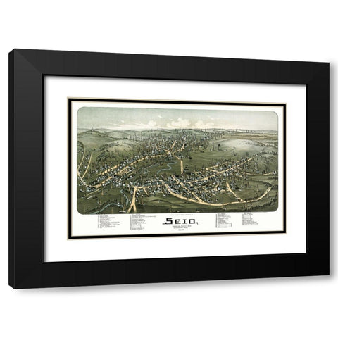 Scio Ohio - Fowler 1899 Black Modern Wood Framed Art Print with Double Matting by Fowler