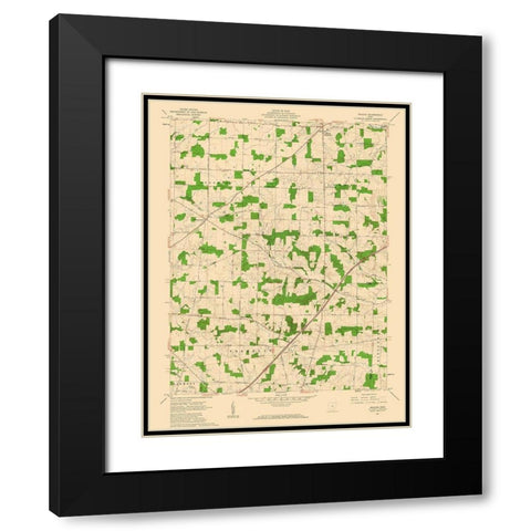 Shauck Ohio Quad - USGS 1961 Black Modern Wood Framed Art Print with Double Matting by USGS
