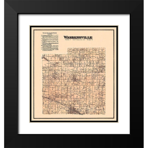 Warrensville Ohio Landowner - Titus 1876 Black Modern Wood Framed Art Print with Double Matting by Titus