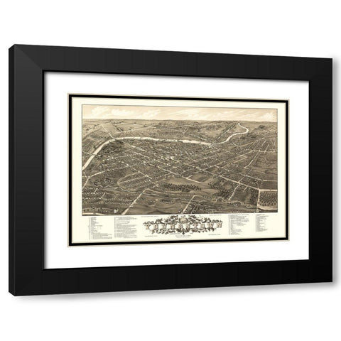 Youngstown Ohio - Stoner 1882 Black Modern Wood Framed Art Print with Double Matting by Stoner