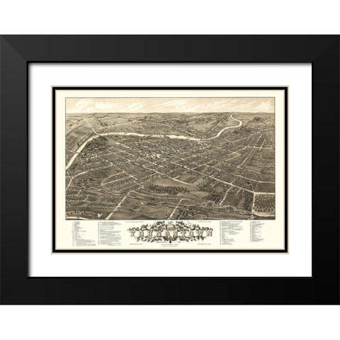 Youngstown Ohio - Stoner 1882 Black Modern Wood Framed Art Print with Double Matting by Stoner