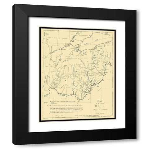 Ohio - Putnam 1804 Black Modern Wood Framed Art Print with Double Matting by Putnam