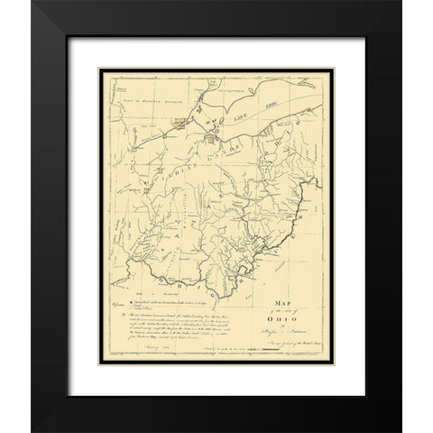 Ohio - Putnam 1804 Black Modern Wood Framed Art Print with Double Matting by Putnam