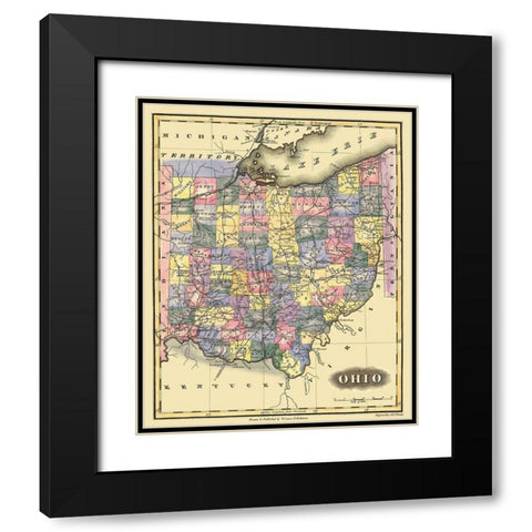 Ohio - Lucas 1823 Black Modern Wood Framed Art Print with Double Matting by Lucas
