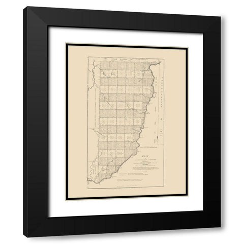 Ohio Territory - Hutchins 1814 Black Modern Wood Framed Art Print with Double Matting by Hutchins