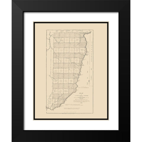 Ohio Territory - Hutchins 1814 Black Modern Wood Framed Art Print with Double Matting by Hutchins