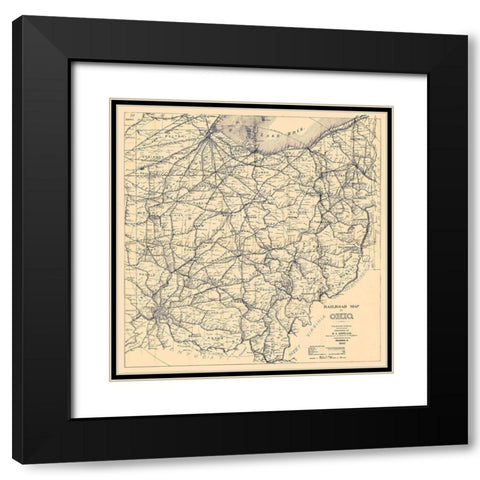Ohio - Cappeller 1887 Black Modern Wood Framed Art Print with Double Matting by Cappeller