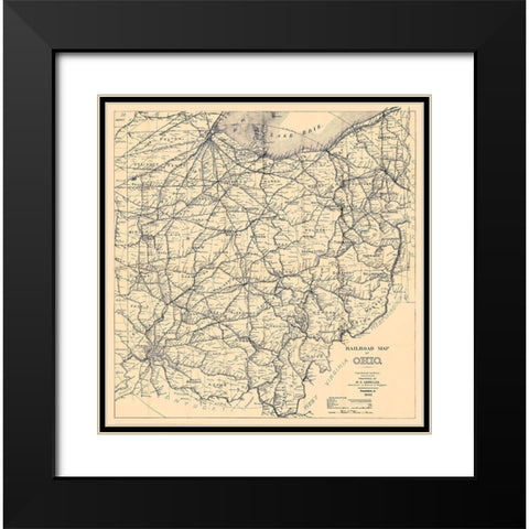 Ohio - Cappeller 1887 Black Modern Wood Framed Art Print with Double Matting by Cappeller