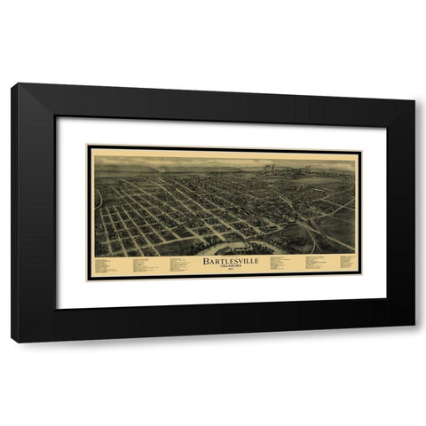 Bartlesville Oklahoma - Fowler 1917 Black Modern Wood Framed Art Print with Double Matting by Fowler