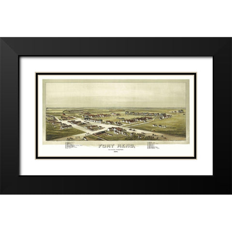 Fort Reno Oklahoma - Fowler 1891 Black Modern Wood Framed Art Print with Double Matting by Fowler