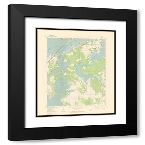 Longtown Oklahoma Quad - USGS 1971 Black Modern Wood Framed Art Print with Double Matting by USGS