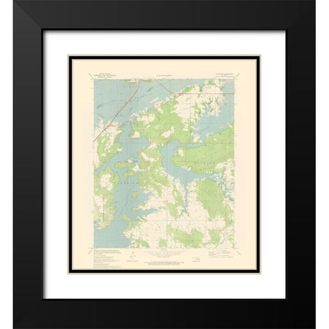Longtown Oklahoma Quad - USGS 1971 Black Modern Wood Framed Art Print with Double Matting by USGS