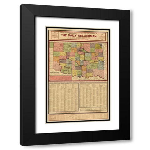 Oklahoma Indian Territory - Geographical Pub 1905 Black Modern Wood Framed Art Print with Double Matting by Geographical Pub
