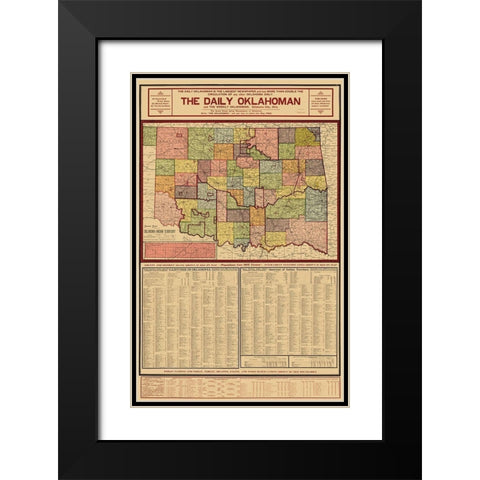 Oklahoma Indian Territory - Geographical Pub 1905 Black Modern Wood Framed Art Print with Double Matting by Geographical Pub