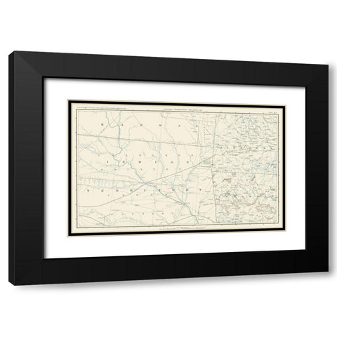 Oklahoma Indian Territory and Surrounding States Black Modern Wood Framed Art Print with Double Matting by Bien