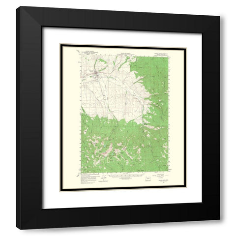 Prairie City Oregon Quad - USGS 1968 Black Modern Wood Framed Art Print with Double Matting by USGS