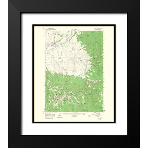 Prairie City Oregon Quad - USGS 1968 Black Modern Wood Framed Art Print with Double Matting by USGS