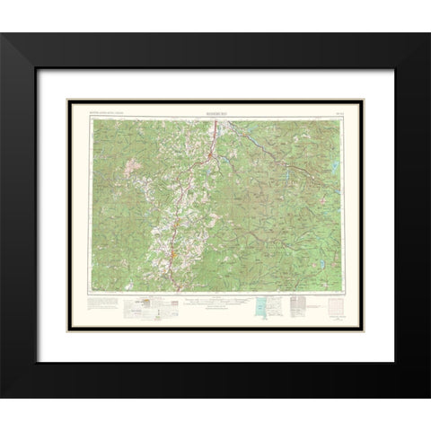 Roseburg Oregon Quad - USGS 1967 Black Modern Wood Framed Art Print with Double Matting by USGS