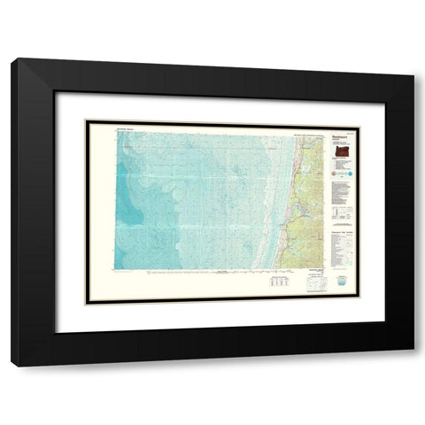 Reedsport Oregon Quad - USGS 1980 Black Modern Wood Framed Art Print with Double Matting by USGS