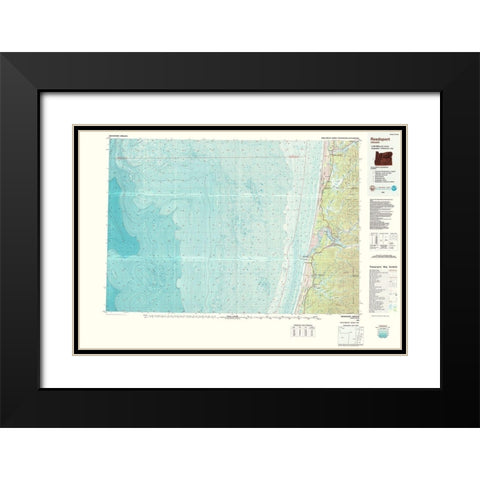 Reedsport Oregon Quad - USGS 1980 Black Modern Wood Framed Art Print with Double Matting by USGS