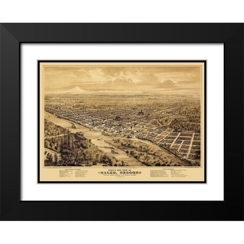 Salem Oregon - Smith 1876 Black Modern Wood Framed Art Print with Double Matting by Smith