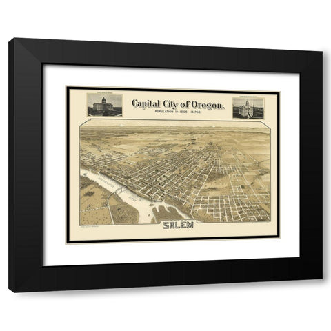 Salem Oregon - Koppe 1905 Black Modern Wood Framed Art Print with Double Matting by Koppe