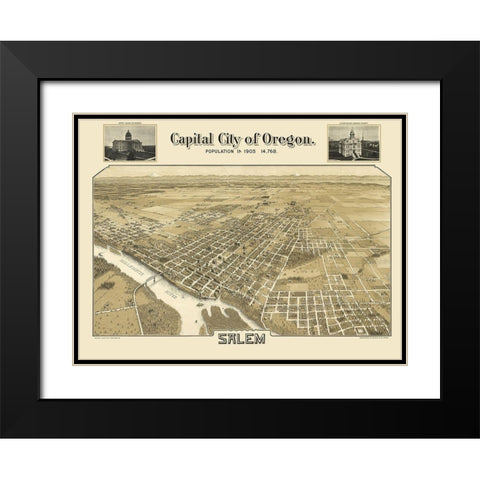 Salem Oregon - Koppe 1905 Black Modern Wood Framed Art Print with Double Matting by Koppe