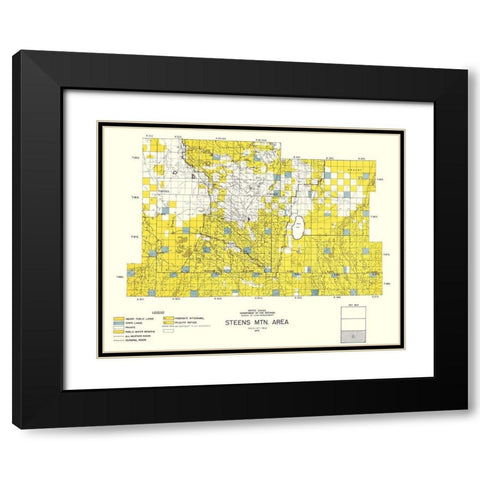 Steens Mountain Southern Oregon - DOI 1970 Black Modern Wood Framed Art Print with Double Matting by DOI