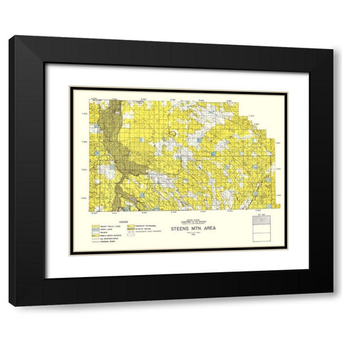 Steens Mountain North Oregon - DOI 1970 Black Modern Wood Framed Art Print with Double Matting by DOI