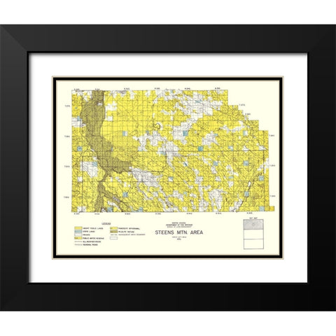 Steens Mountain North Oregon - DOI 1970 Black Modern Wood Framed Art Print with Double Matting by DOI