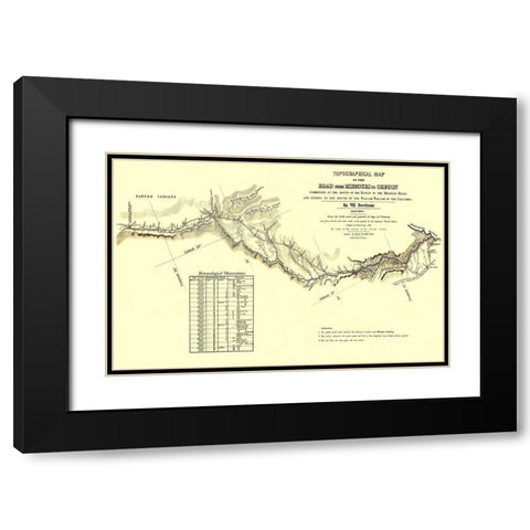 Oregon Trail Kansas 1 of 7 - Fremont 1846 Black Modern Wood Framed Art Print with Double Matting by Fremont