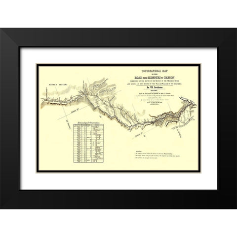 Oregon Trail Kansas 1 of 7 - Fremont 1846 Black Modern Wood Framed Art Print with Double Matting by Fremont