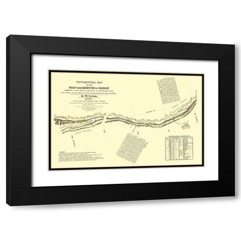 Oregon Trail Nebraska 2 of 7 - Fremont 1846 Black Modern Wood Framed Art Print with Double Matting by Fremont